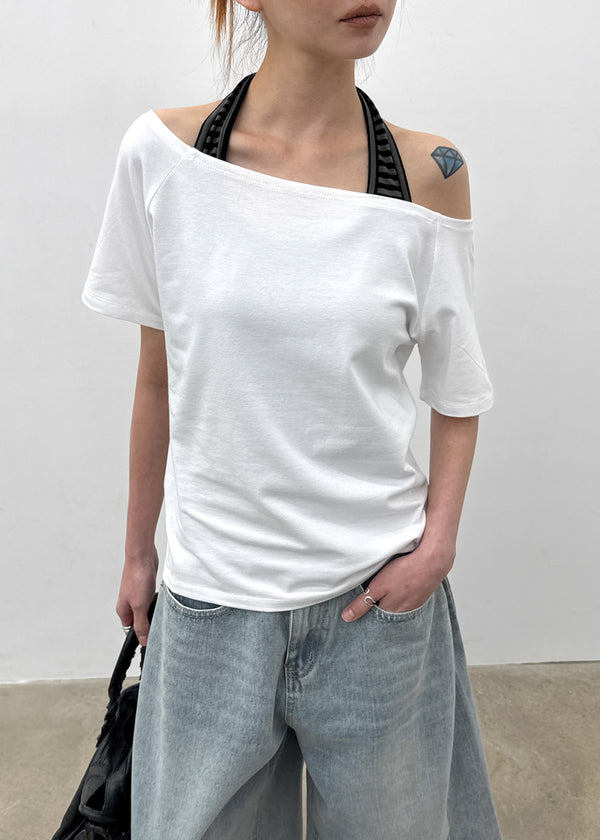[MADE] Selni Off-Shoulder Short-Sleeve Tee (Set Available)