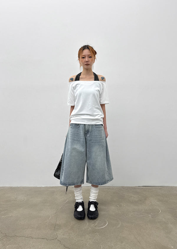 [MADE] Selni Off-Shoulder Short-Sleeve Tee (Set Available)