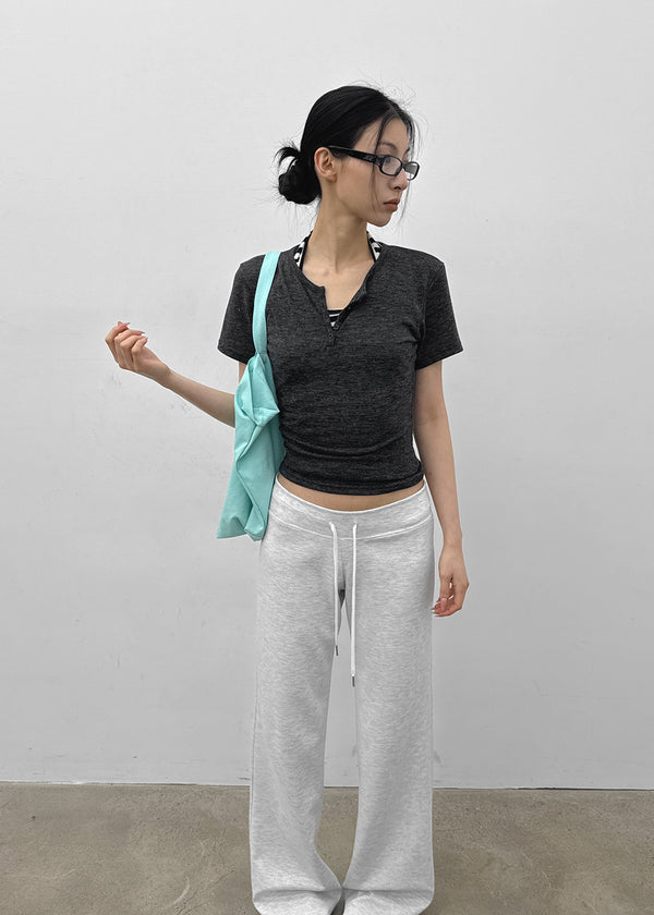Tute Henley Neck Slim Short Sleeve Tee