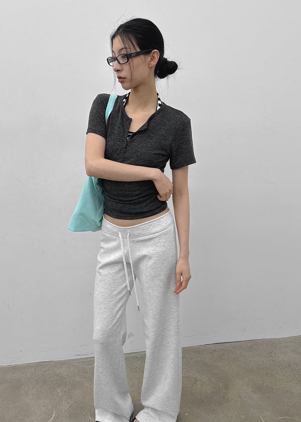 Tute Henley Neck Slim Short Sleeve Tee