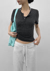 Tute Henley Neck Slim Short Sleeve Tee