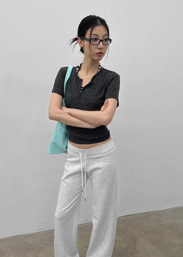 Tute Henley Neck Slim Short Sleeve Tee
