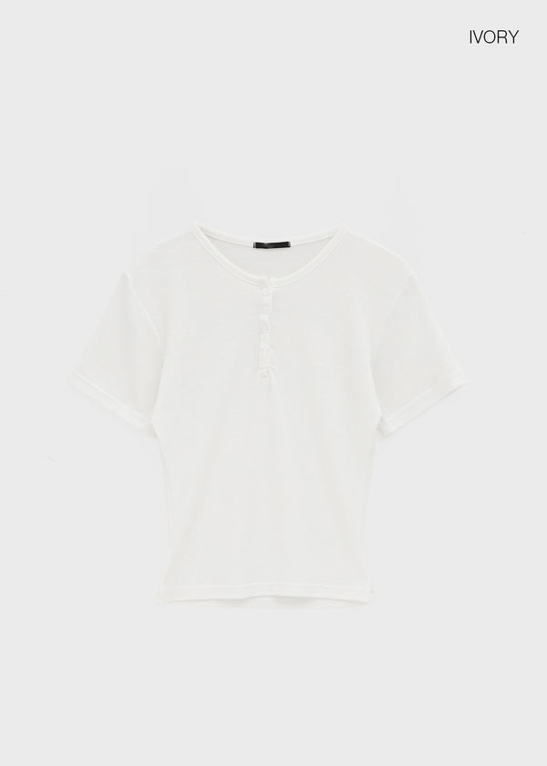 Tute Henley Neck Slim Short Sleeve Tee