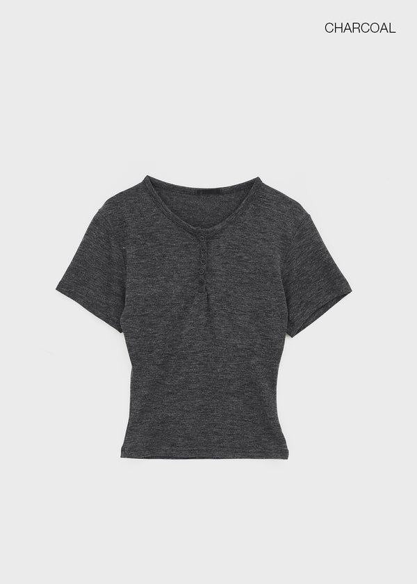 Tute Henley Neck Slim Short Sleeve Tee