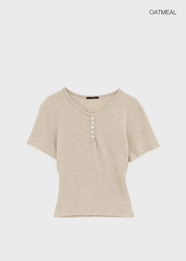Tute Henley Neck Slim Short Sleeve Tee