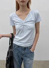 Picoten Twist V-neck Short Sleeve Tee