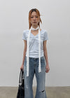 Picoten Twist V-neck Short Sleeve Tee