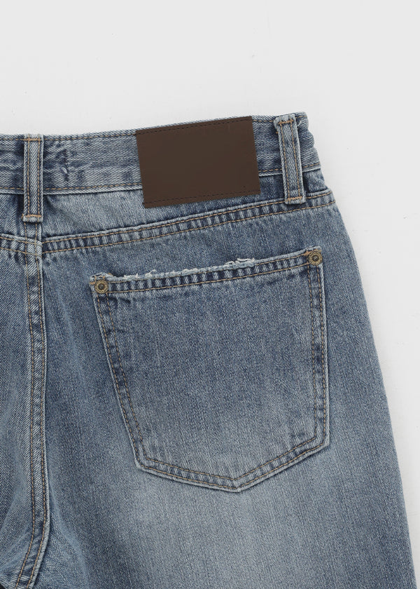 Rotomi Damaged Low-waisted Bootcut Denim Pants