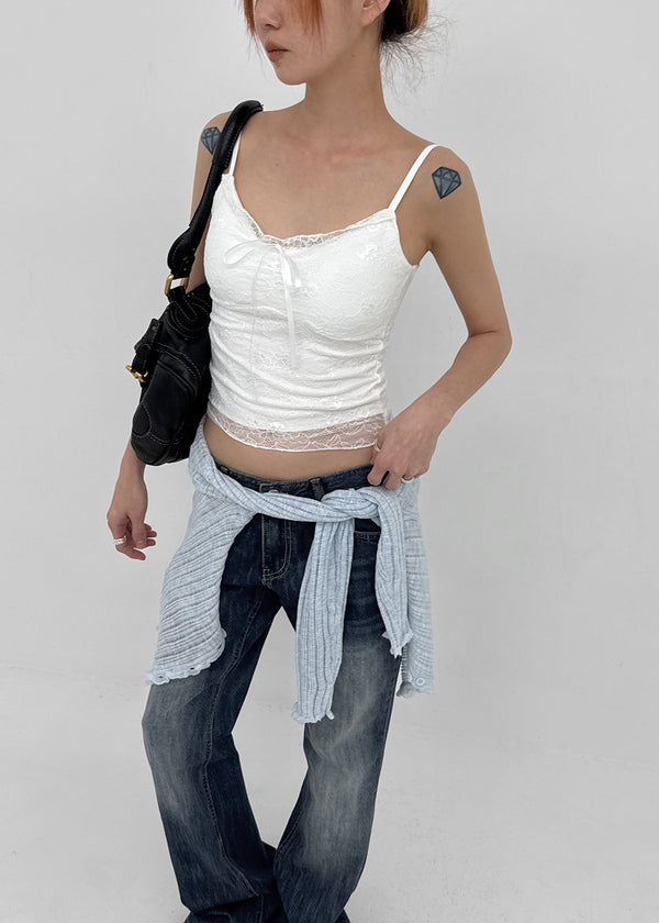 Shellys Lace Crop Sleeveless (built-in Cup)