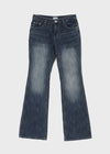 Felser Washed Riveted Low-waist Bootcut Denim Pants