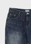Felser Washed Riveted Low-waist Bootcut Denim Pants