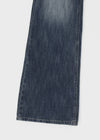 Felser Washed Riveted Low-waist Bootcut Denim Pants