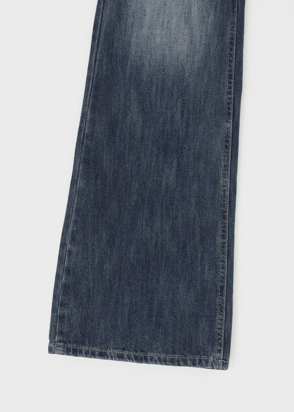 Felser Washed Riveted Low-waist Bootcut Denim Pants