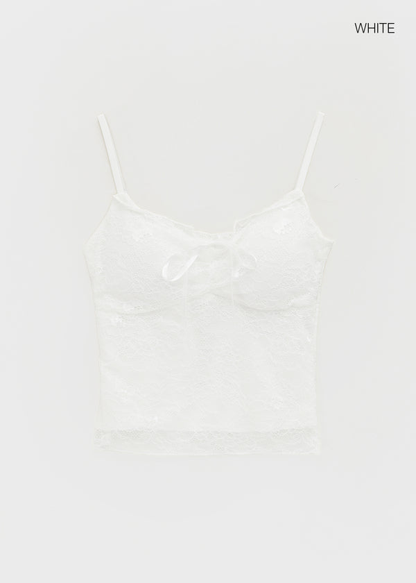 Shellys Lace Crop Sleeveless (built-in Cup)
