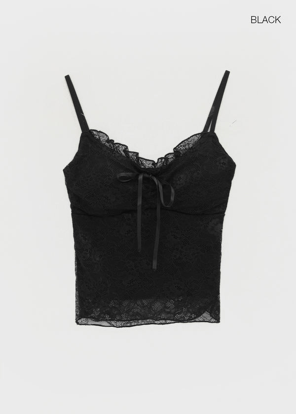 Shellys Lace Crop Sleeveless (built-in Cup)