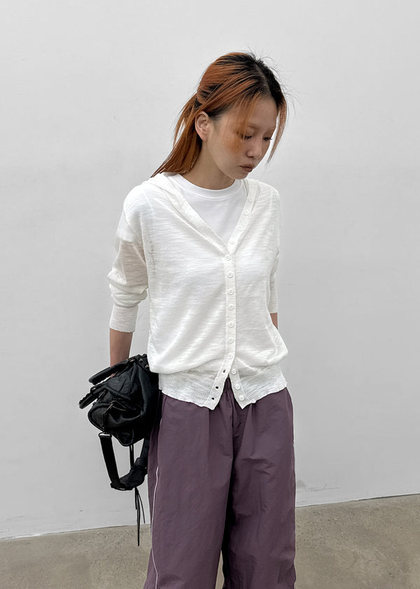 Sate Summer Knit Hooded Cardigan