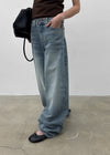 Lacquer Wash Balloon Wide Denim Pants