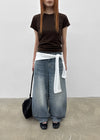Lacquer Wash Balloon Wide Denim Pants