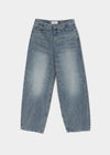 Lacquer Wash Balloon Wide Denim Pants