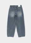 Lacquer Wash Balloon Wide Denim Pants