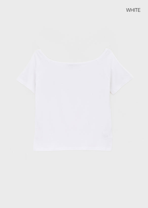 [MADE] Selni Off-Shoulder Short-Sleeve Tee (Set Available)