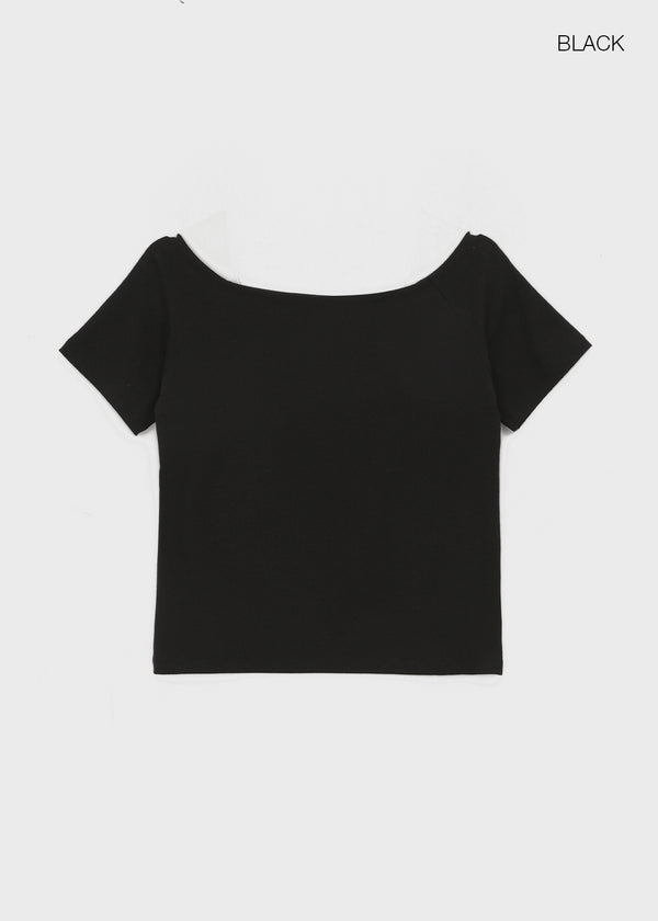 [MADE] Selni Off-Shoulder Short-Sleeve Tee (Set Available)