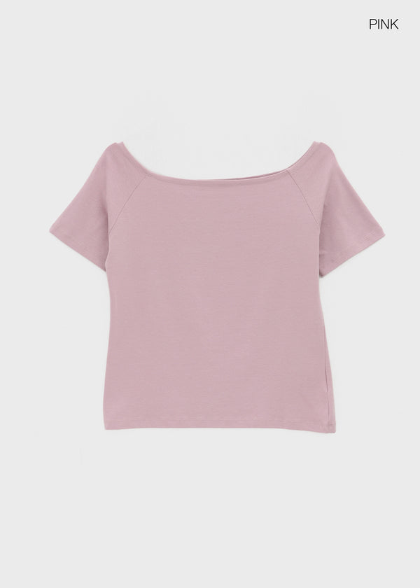 [MADE] Selni Off-Shoulder Short-Sleeve Tee (Set Available)