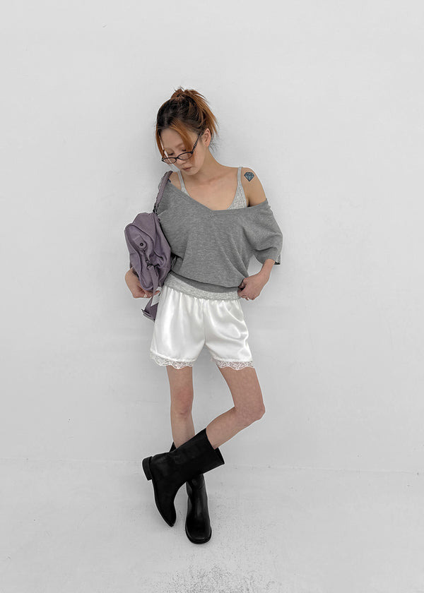 [MADE] Lumico Raglan V-Neck Short-Sleeve Knit