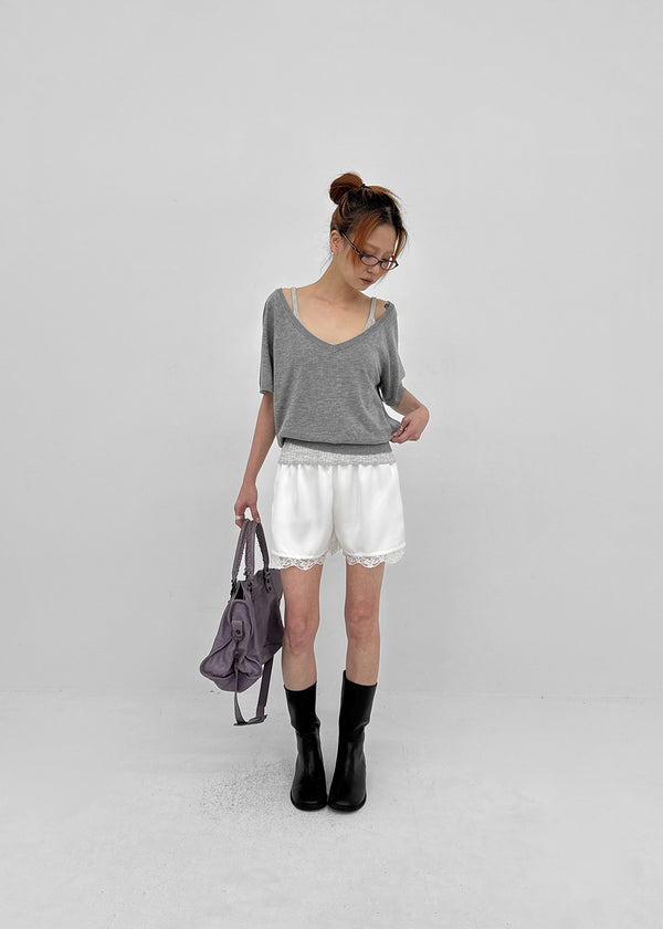 Kaihu Lace Satin Shorts