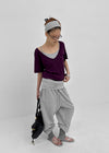 [MADE] Lumico Raglan V-Neck Short-Sleeve Knit