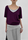 [MADE] Lumico Raglan V-Neck Short-Sleeve Knit