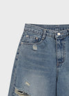 Hupu Damaged Wide Denim Pants