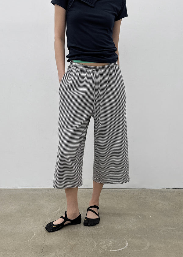 [MADE] Pixiv Summer Stripe Bermuda Banded Pants