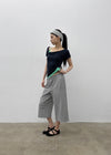 [MADE] Pixiv Summer Stripe Bermuda Banded Pants