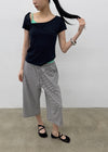 [MADE] Pixiv Summer Stripe Bermuda Banded Pants