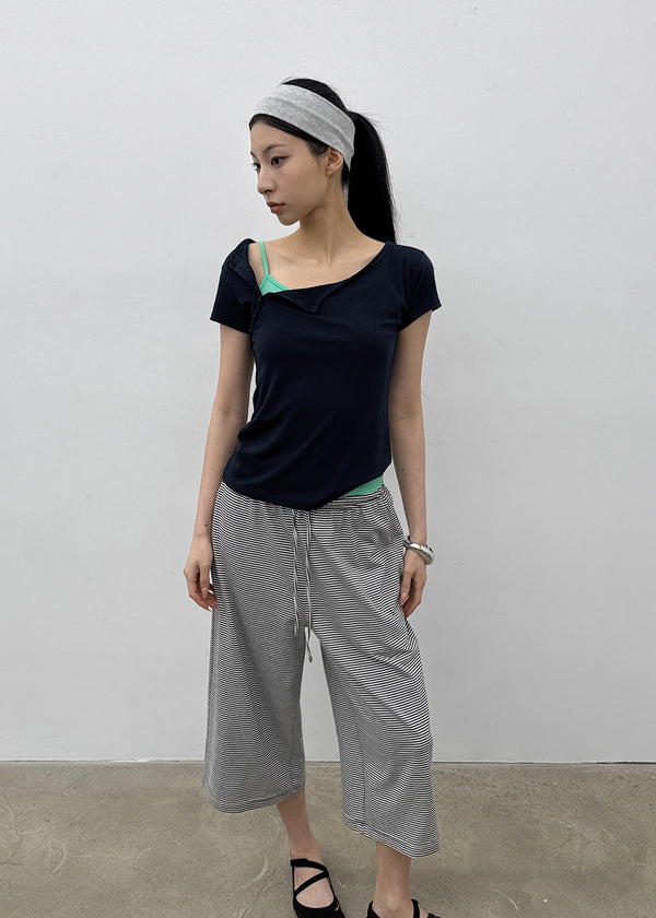 Lulual Side Henley Neck Short Sleeve Tee
