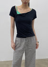 Lulual Side Henley Neck Short Sleeve Tee