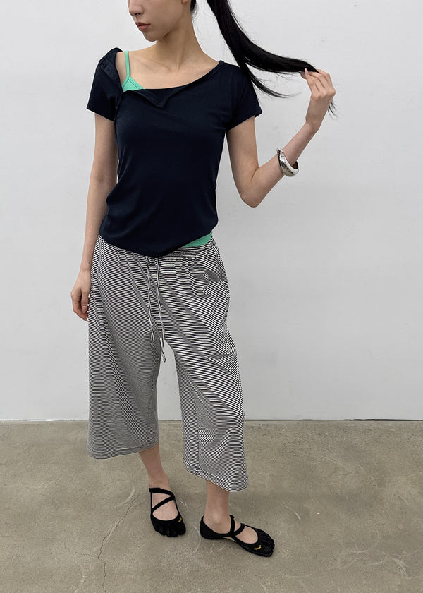 Lulual Side Henley Neck Short Sleeve Tee