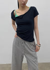 Lulual Side Henley Neck Short Sleeve Tee