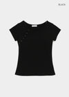 Lulual Side Henley Neck Short Sleeve Tee