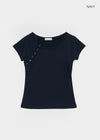 Lulual Side Henley Neck Short Sleeve Tee