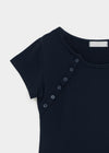 Lulual Side Henley Neck Short Sleeve Tee