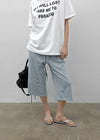 [MADE] Pixiv Summer Stripe Bermuda Banded Pants
