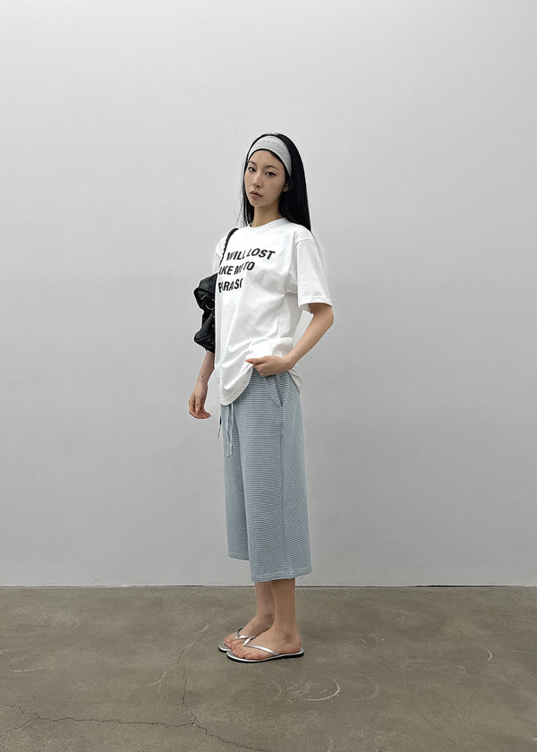 [MADE] Pixiv Summer Stripe Bermuda Banded Pants