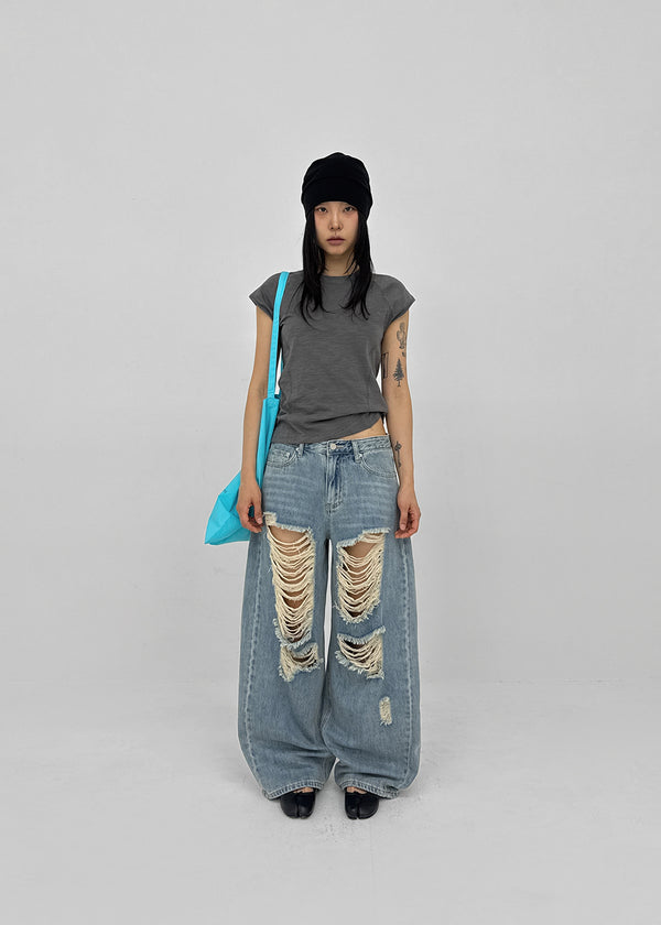 Odell Cut-out Cap Sleeve Short-sleeve Tee