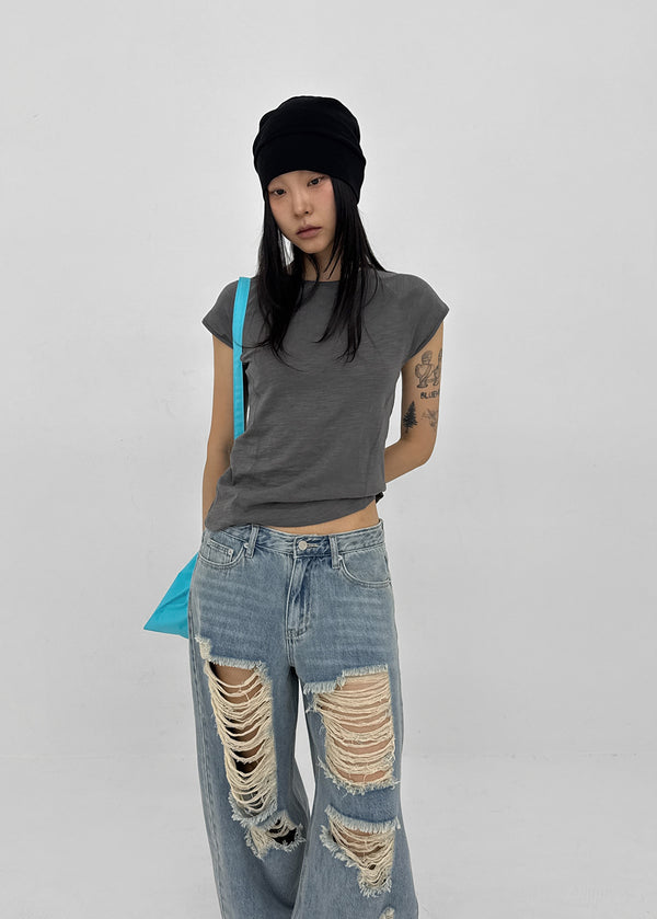 Odell Cut-out Cap Sleeve Short-sleeve Tee
