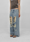 [MADE] Lily Damaged Barrel Denim Pants