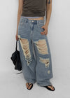 [MADE] Lily Damaged Barrel Denim Pants