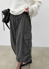(UNISEX) Kanchok Shirred Cargo Nylon Bermuda Shorts