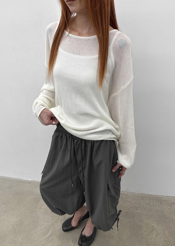 (UNISEX) Kanchok Shirred Cargo Nylon Bermuda Shorts